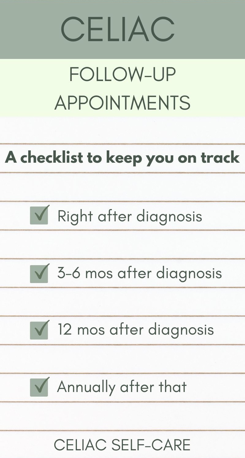 celiac follow-up appointment checklist