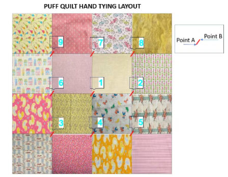 Puff Quilt Hand-Tying Layout