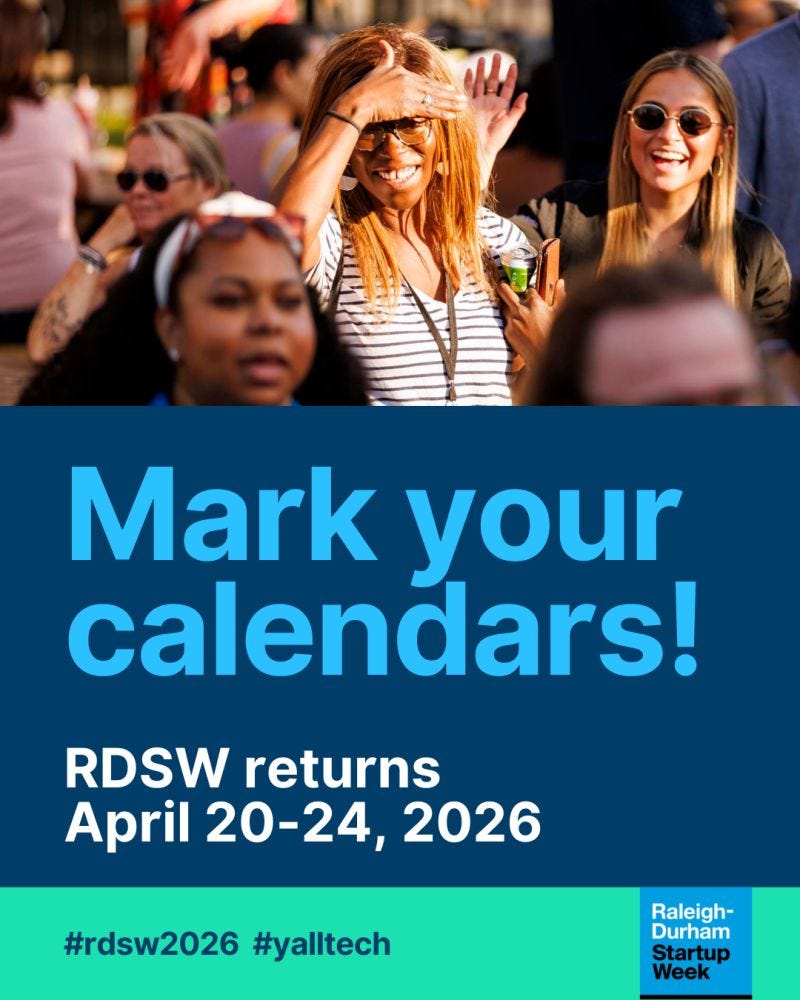 It's hard to believe, but planning for Raleigh-Durham Startup Week 2026 is already in full swing — eight months in advance! But there are still opportunities to get involved — learn more It's hard to believe, but planning for Raleigh-Durham Startup Week 2026 is already in full swing — eight months in advance! But there are still opportunities to get involved — learn more