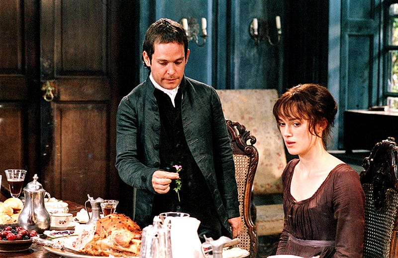 PRIDE AND PREJUDICE, Tom Hollander, Keira Knightley, 2005, (c) Focus Features/courtesy Everett Collection