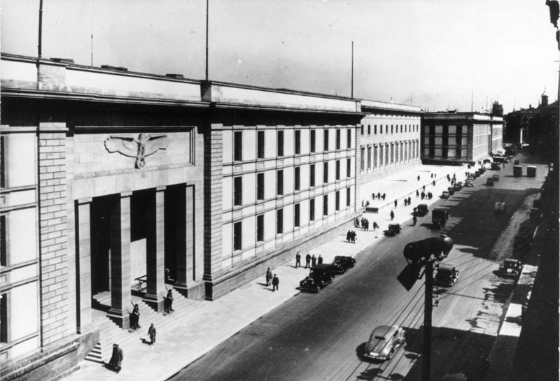 Hitler’s Reich Chancellery — the headquarters of Nazi power in Berlin, later reduced to ruins when JFK walked through the shattered center of the defeated Reich.