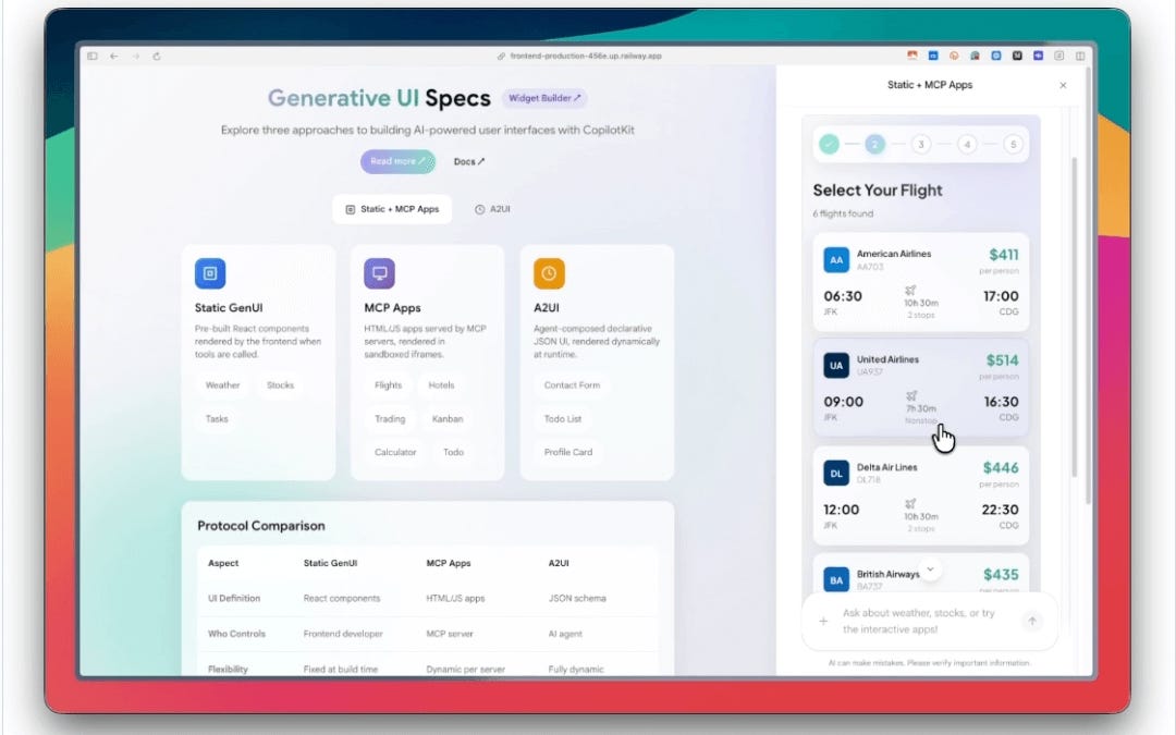 [New] Generative UI for Agents - by Avi Chawla
