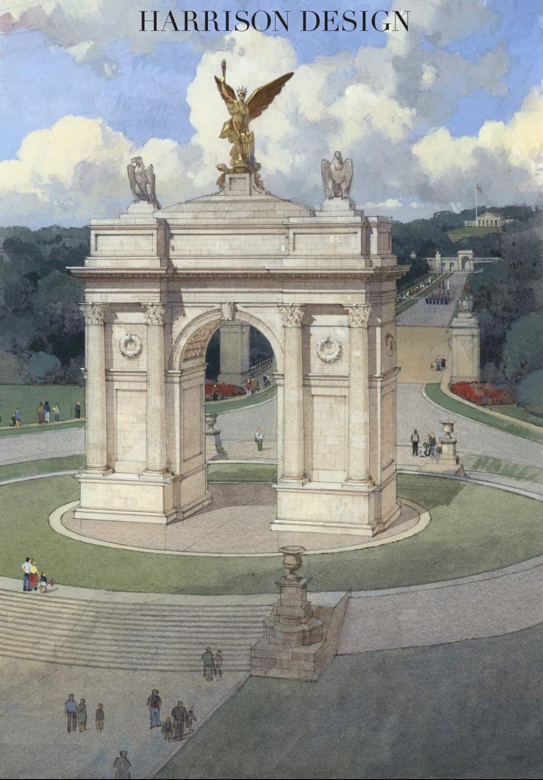 A proposal for a triumphal arch in DC in the traffic circle in front of Arlington  National Cemetery : r/ArchitecturalRevival
