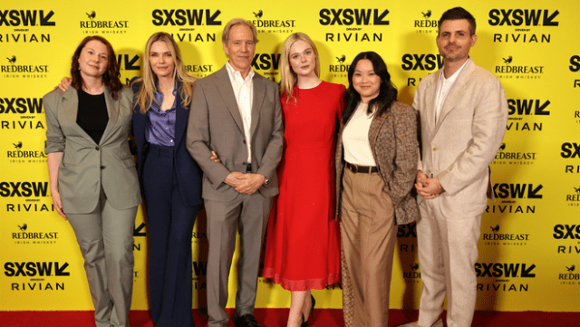 Writer and executive producer Eva Anderson, executive producer Michelle Pfeiffer, writer, showrunner and executive producer David E. Kelley, executive producer Elle Fanning, Thaddea Graham, and executive producer Matthew Tinker attend the world premiere of Apple TV’s comedic drama series, “Margo’s Got Money Troubles,” at the opening night of the 2026 SXSW Film & TV Festival at the Paramount Theatre on March 12, 2026 in Austin, Texas. “Margo’s Got Money Troubles” premieres globally on Wednesday, April 15, 2026.