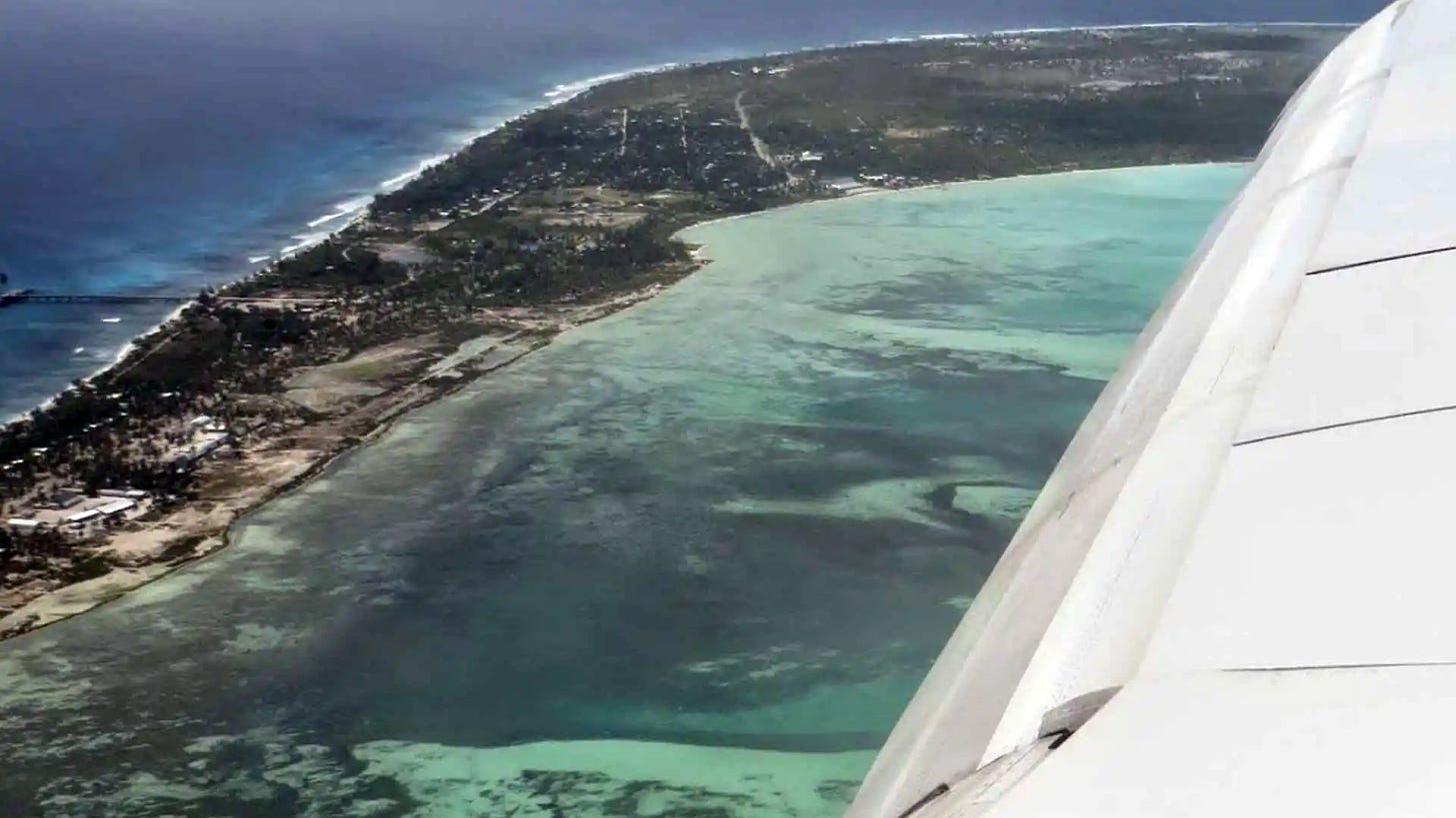 Aerial view of Christmas Island from the plane.
