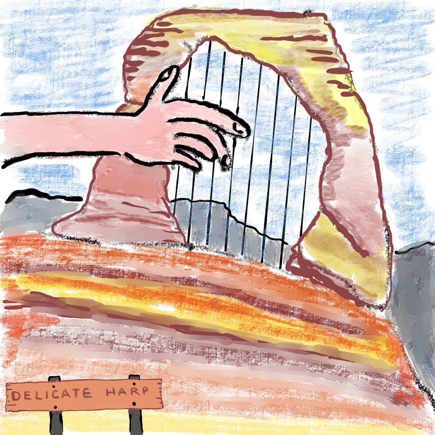 Delicate arch turned into a harp