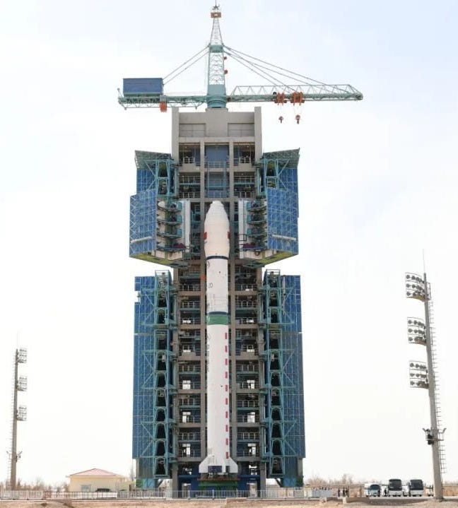 The Long March 2D on its launch pad ahead of its mission on March 15th.