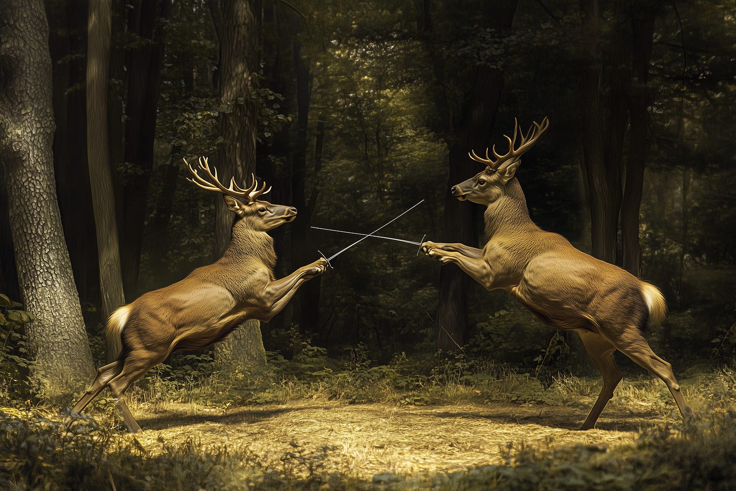 "It's really hard to grip these rapiers with hooves and no opposable thumbs." "It's really hard to grip these rapiers with hooves and no opposable thumbs."