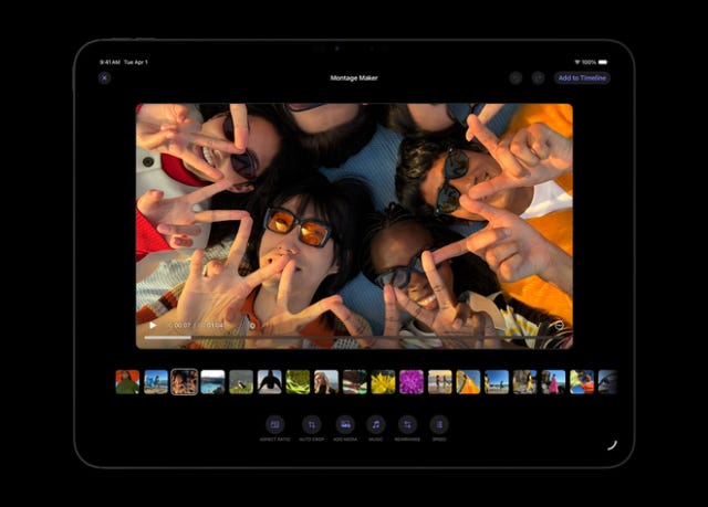 Users can leverage intelligent tools like Montage Maker in Final Cut Pro for iPad to kick-start an edit with the best visual moments from their footage.