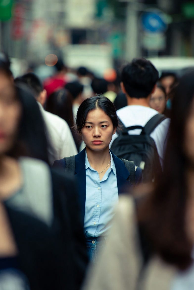 Image depicting the social paradox: surrounded by people but not communicating with any of them Image depicting the social paradox: surrounded by people but not communicating with any of them