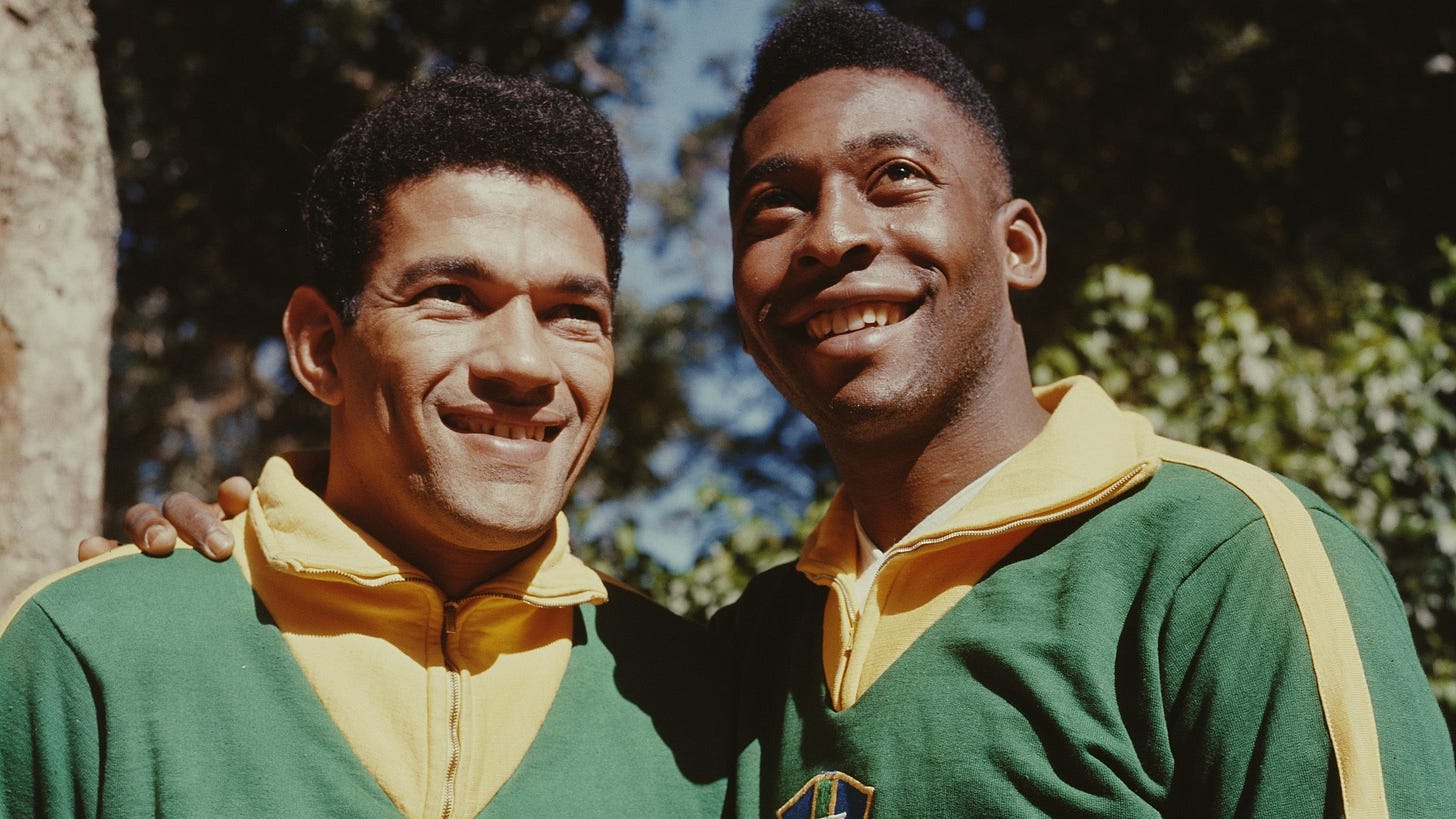 FIFA World Cup on X: "⏪ 55 years ago today Garrincha and @Pele played their  40th & final game together for Brazil. Both scored superb free-kicks in a  2-0 #WorldCup win 🇧🇷