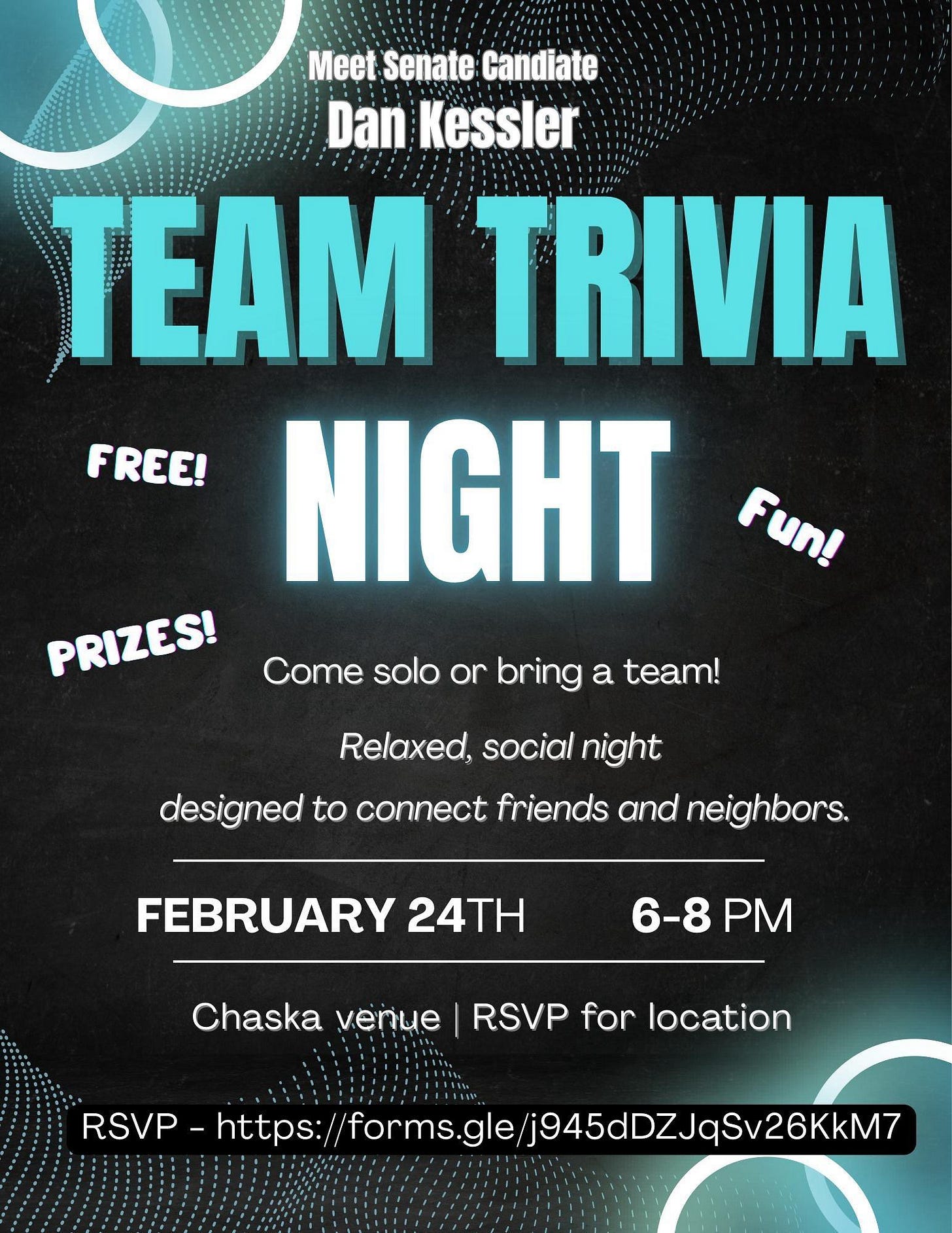Graphic for a Trivia Night event on February 24, 2026