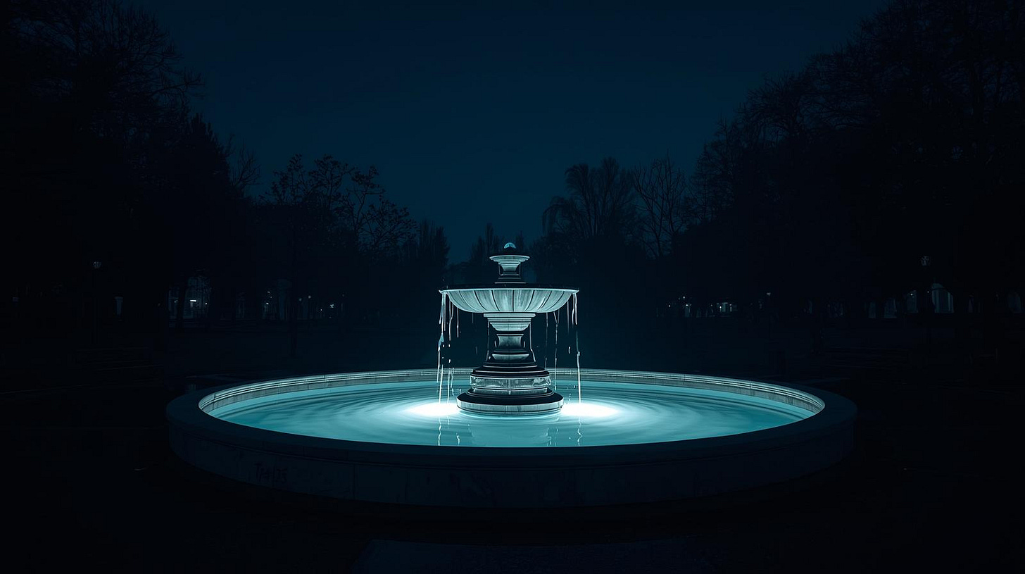 Fountain at Night (from Canva)