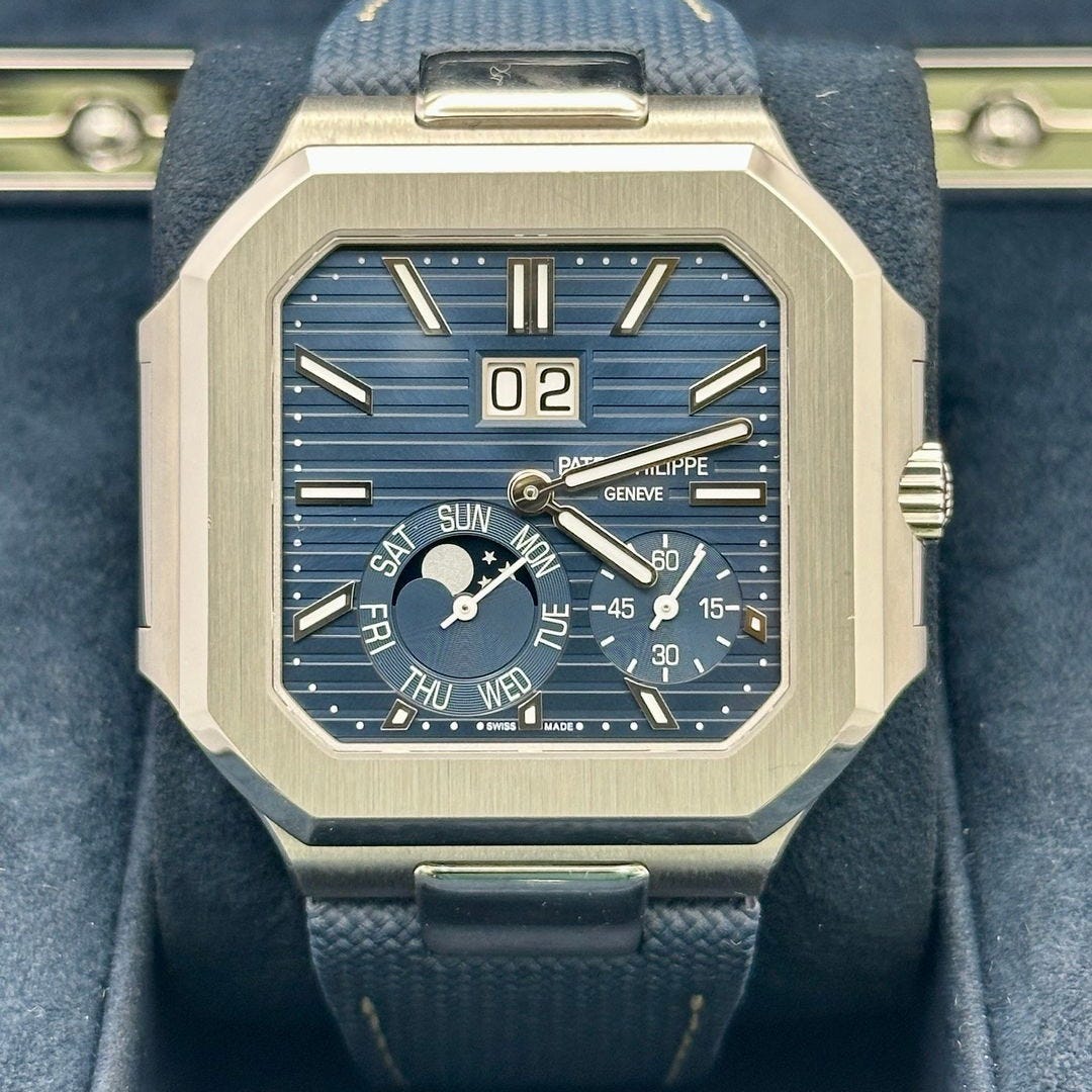 2024 Patek Philippe Cubitus Platinum / Sunburst Blue / Strap 5822P-001 Listing Image 1