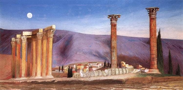 Ruins of the Jupiter Temple in Athens, 1904 - Tivadar Kosztka Csontvary