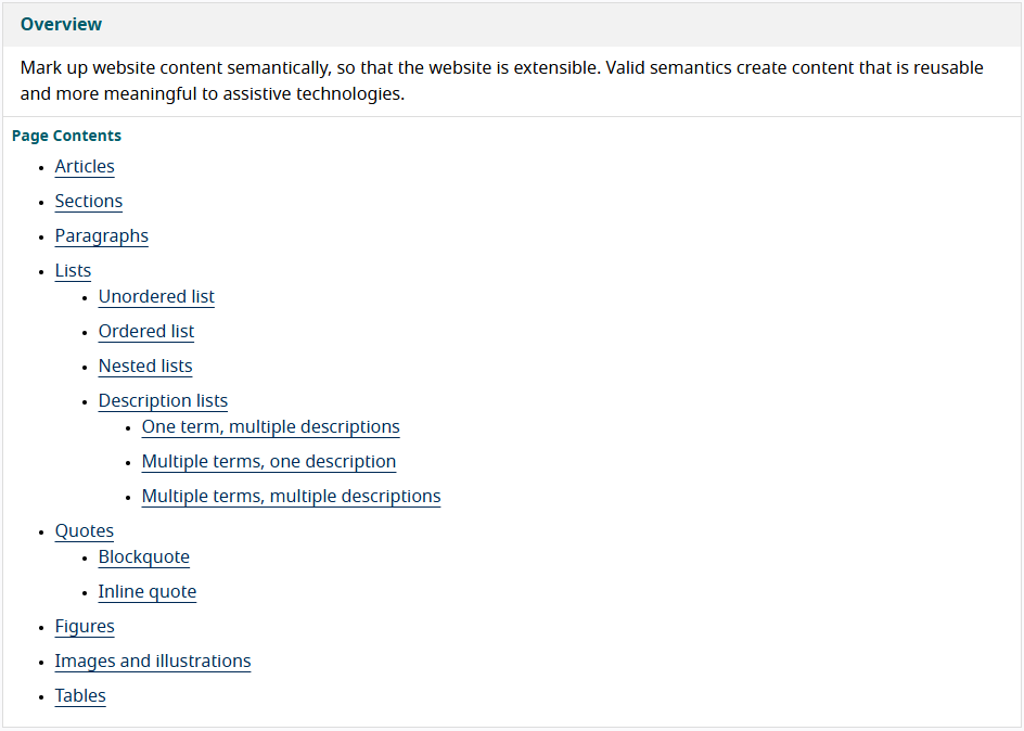 An overview of page structure