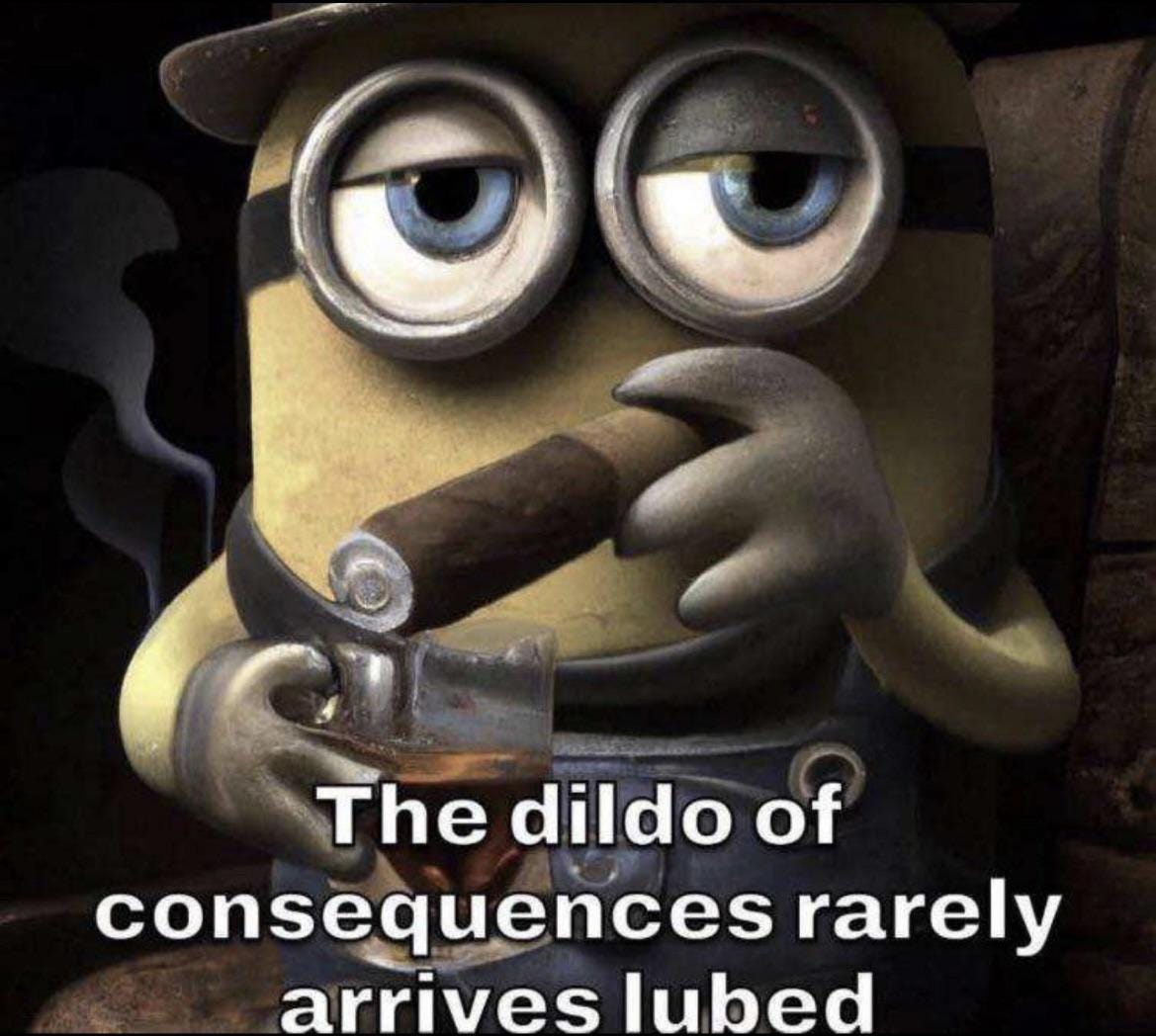 The dildo of consequences rarely arrives lubed : r/pcmasterrace