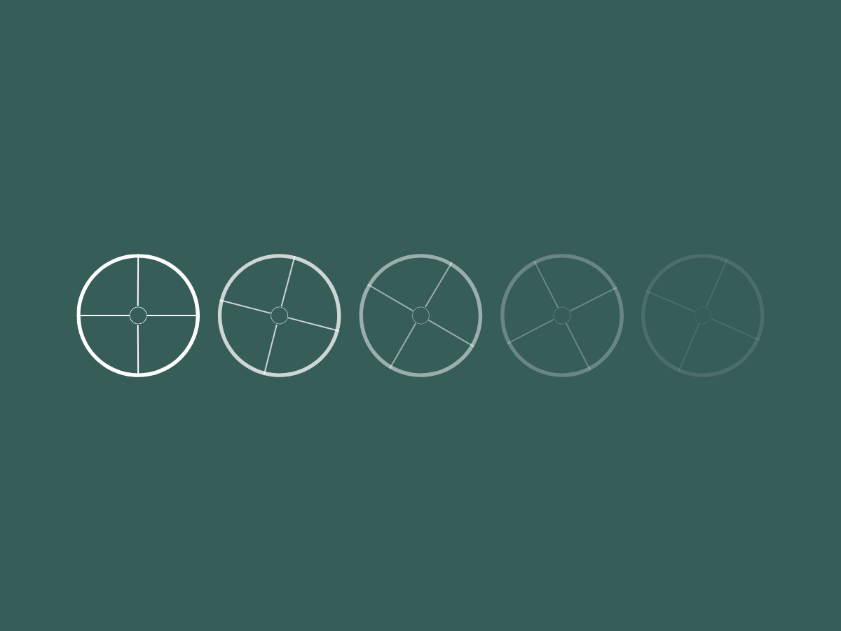 green background with white wheels fading on it