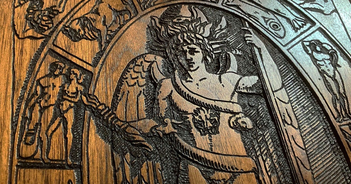 PHANES - Orphic Deity Altar Ikon - Carved in Solid Walnut