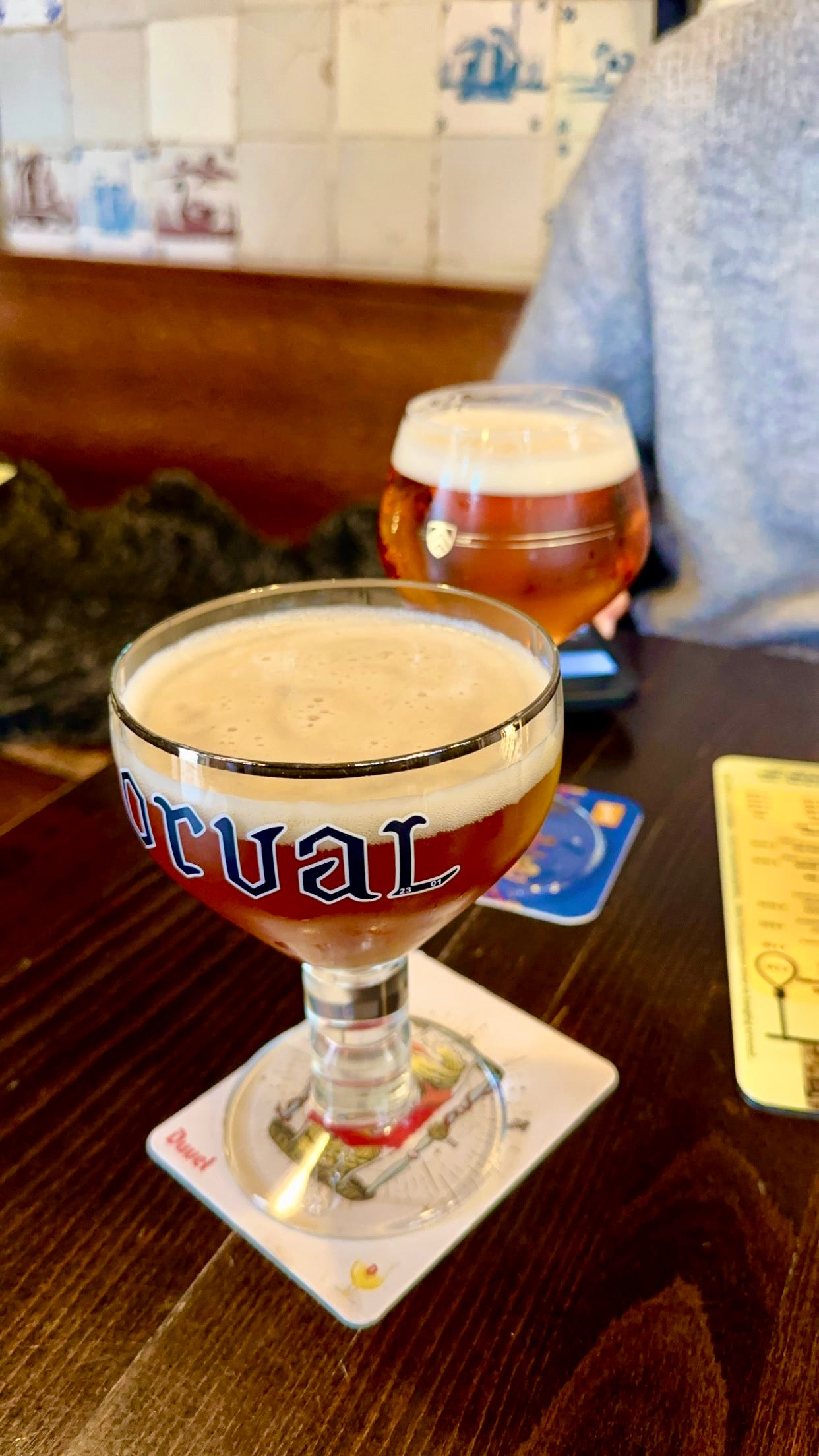 Traditional Belgian beers at Cafe Galgenhuis in Ghent, Belgium