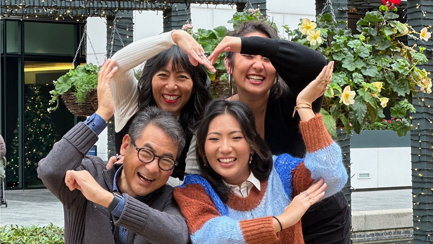 Marsha Pao, Christina Pao, Stephen Pao, and Annalisa Pao in London Christmas 2023
