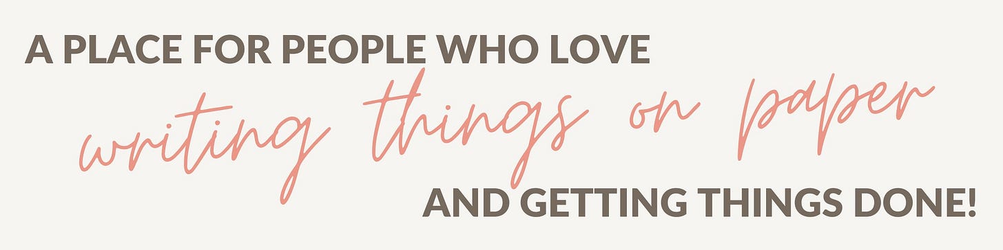 A place for people who love writing things on paper and getting things done!