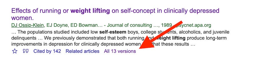 Google Scholar research article search