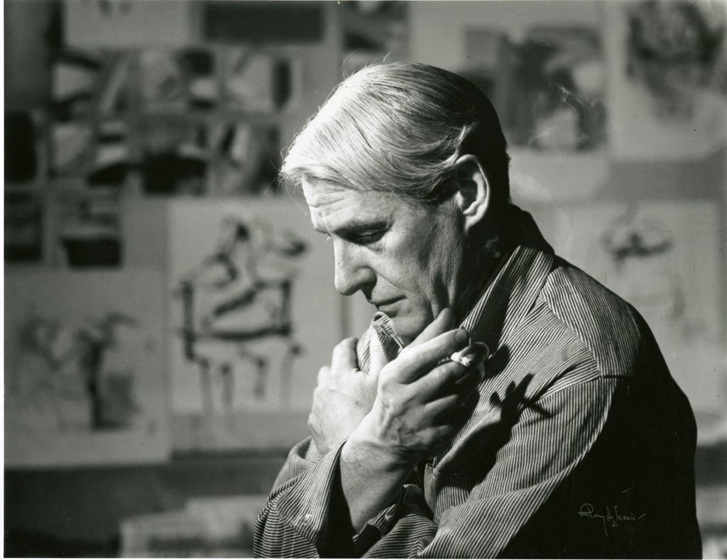 Willem de Kooning in his studio