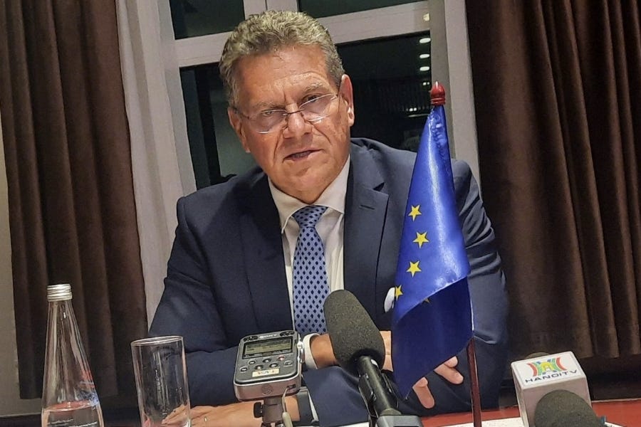 Cao ủy Thương mại Liên minh châu Âu Maroš Šefčovič.