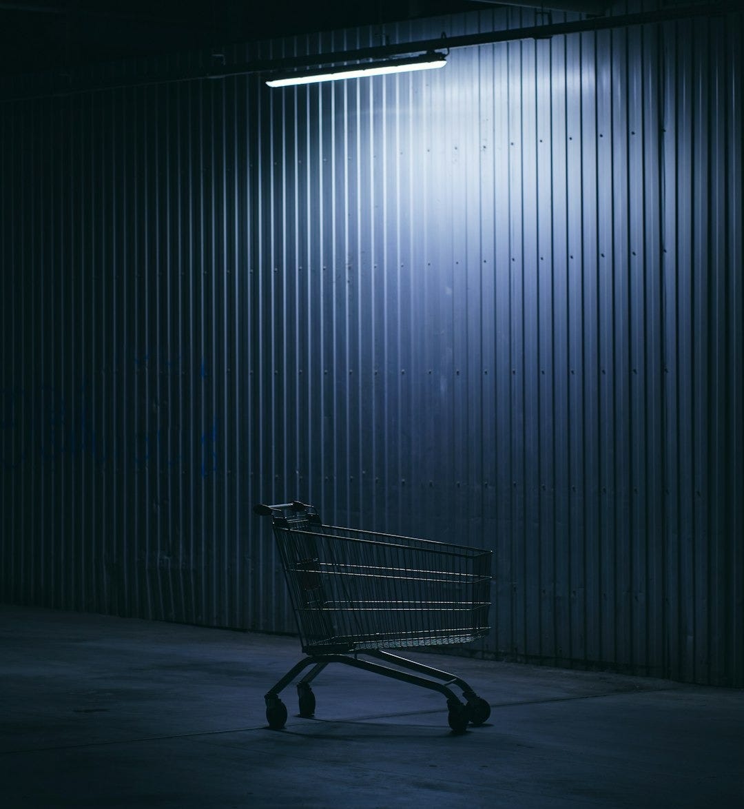 shopping cart in a room