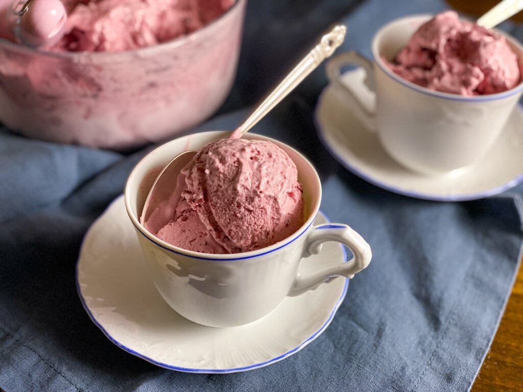Bing Cherry Ice Cream with Black Pepper and Bay Leaf