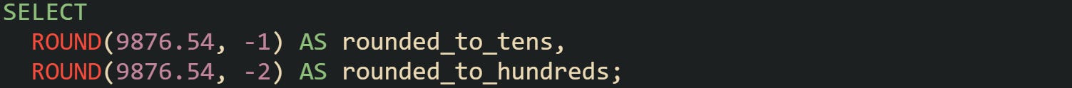 SQL Syntax for Rounding Numbers in Reports
