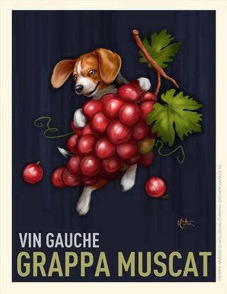 A - corretto, grappa muscat poster A - corretto, grappa muscat poster