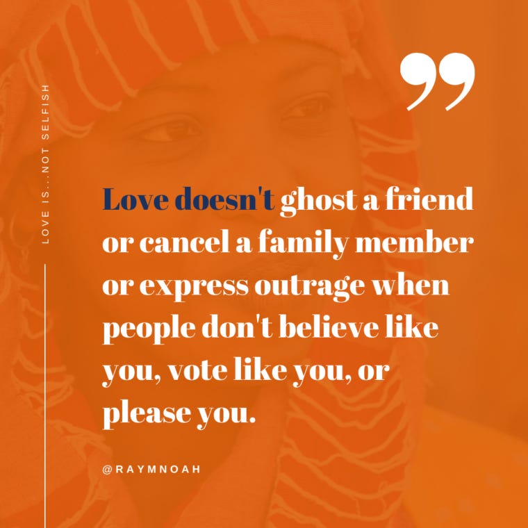 Love is not selfish Love is not selfish