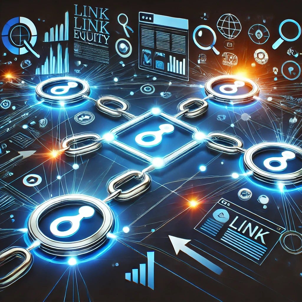 SEO backlinks. 3D image of virtual links.