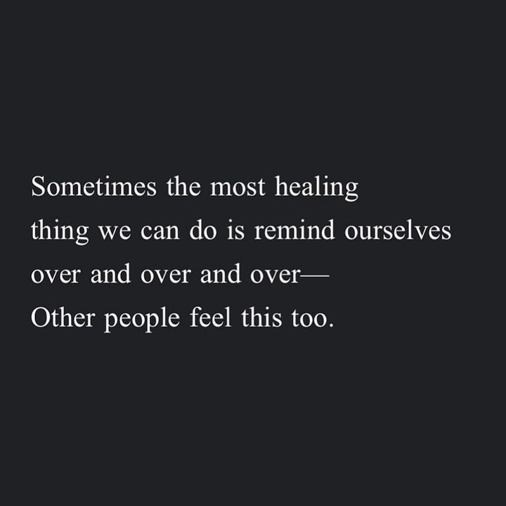 Image 1: I decided I was too soft to last, but then I decided to be softer. Image 2: Sometimes the most healing thing we can do is remind ourselves over and over and over— Other people feel this too. Image 3: All living is storm chasing. Every good heart has lost its roof. Let all the walls collapse at your feet. Scream 'TIMBER' when they ask you how you are. Image 4: Brave is a hand-me-down suit from Terrified-As-Hell.