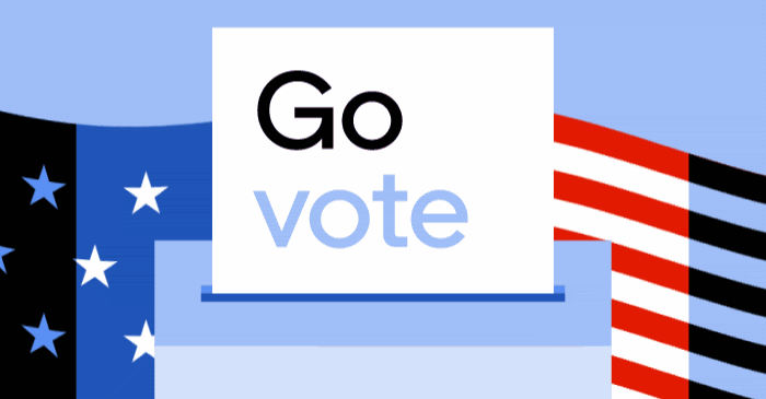go vote headline. with american flag waving behind it; header image from uber marketing email go vote headline. with american flag waving behind it; header image from uber marketing email
