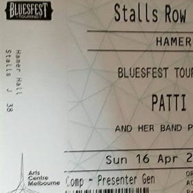 Stubs: # 210 – Patti Smith, Melbourne, Australia 2017