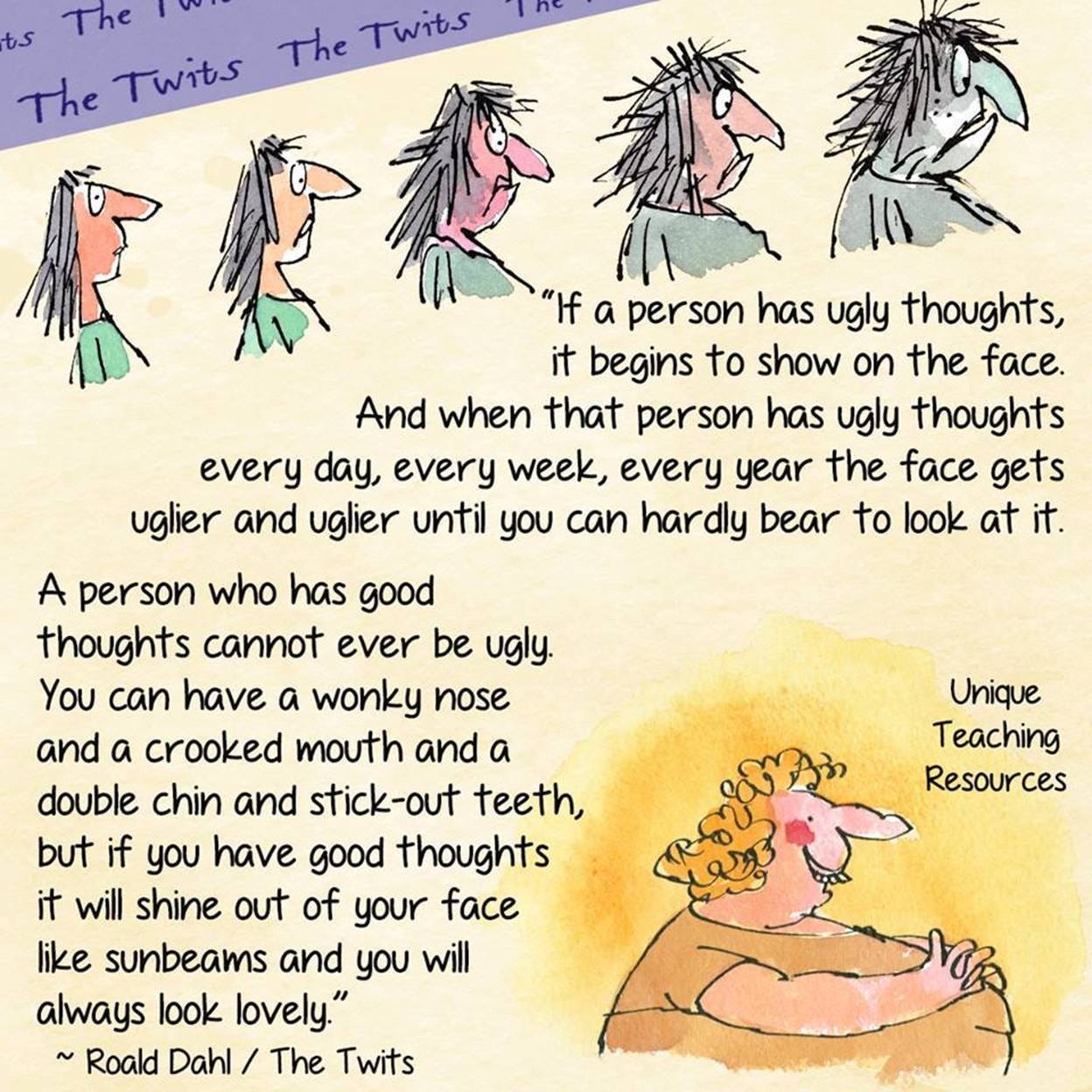MMG's English blog at PMCurie | Good thoughts - lovely face! By Roald Dahl