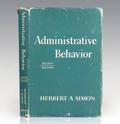 Herbert Simon First Edition Administrative Behavior