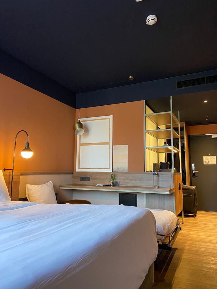 Mayburg Hotel lobby and room