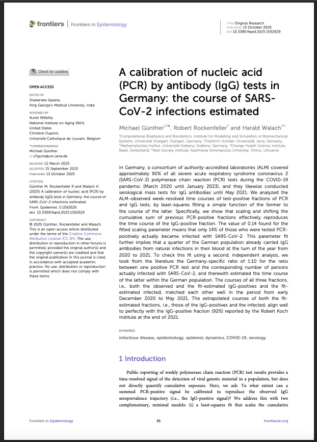 Nur 14 % der positiven PCR-Tests erfüllen die Infektionsdefinition der Studie: Fachjournal „Frontiers in Epidemiology“