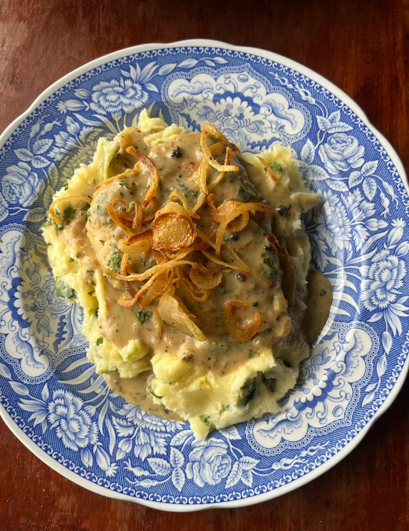 Creamy peppercorn Chicken & Champ