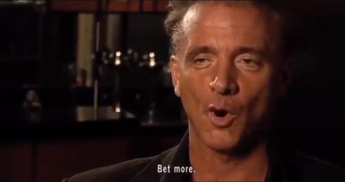 Luke Martin on X: ""Bet more" became a famous meme, but was he right? Greg  Riba was featured in the 2009 documentary Floored which highlighted traders  during the transition to computerized markets.