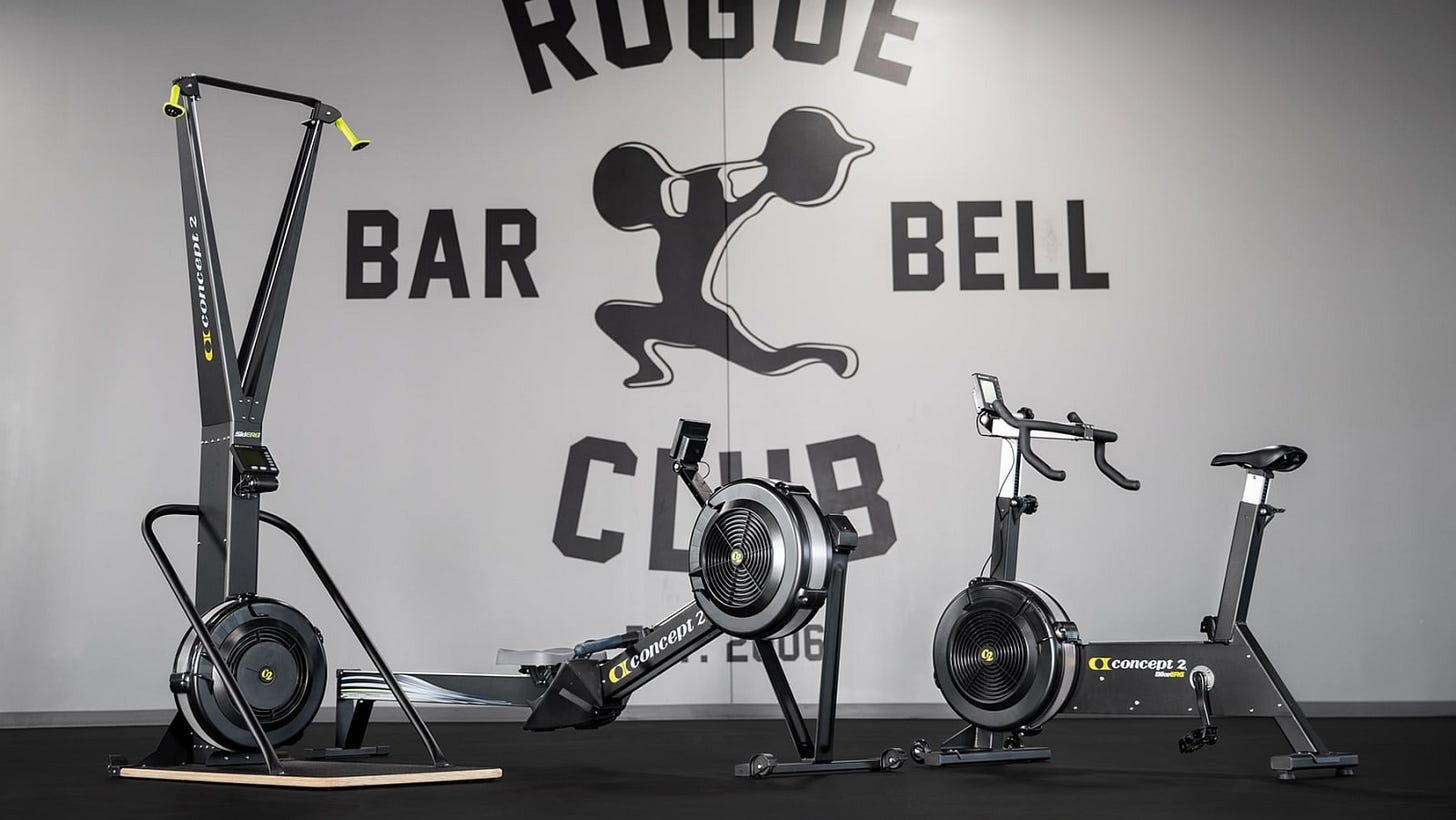 Concept 2 Erg Package - Model D Rower, Bike Erg, Ski Erg, and Ski Erg Floor  Mount - Matte Black Friday Special Package | Rogue USA