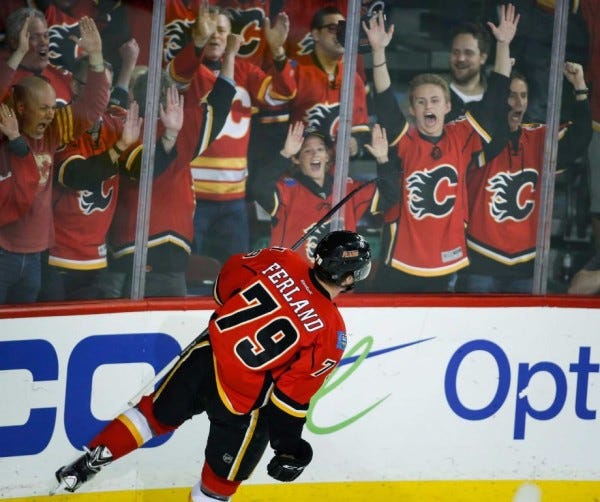 calgary flames michael ferland scores against ducks 2015 stanley cup playoffs calgary flames michael ferland scores against ducks 2015 stanley cup playoffs