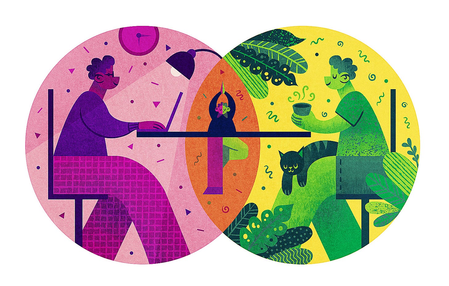 Venn diagram illustration to describe work-life balance, between professional and personal life. (5) | Images :: Behance Venn diagram illustration to describe work-life balance, between professional and personal life. (5) | Images :: Behance