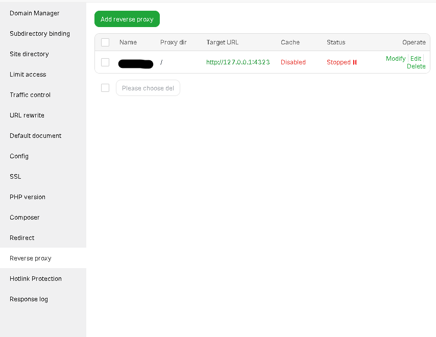 Reverse Proxy Configuration