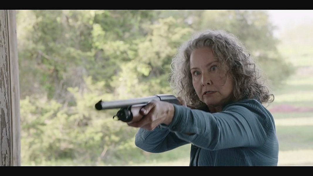 Walker mama bear Abilene holding rifle 22 on white trash momma Joanna 4.10. Walker mama bear Abilene holding rifle 22 on white trash momma Joanna 4.10.