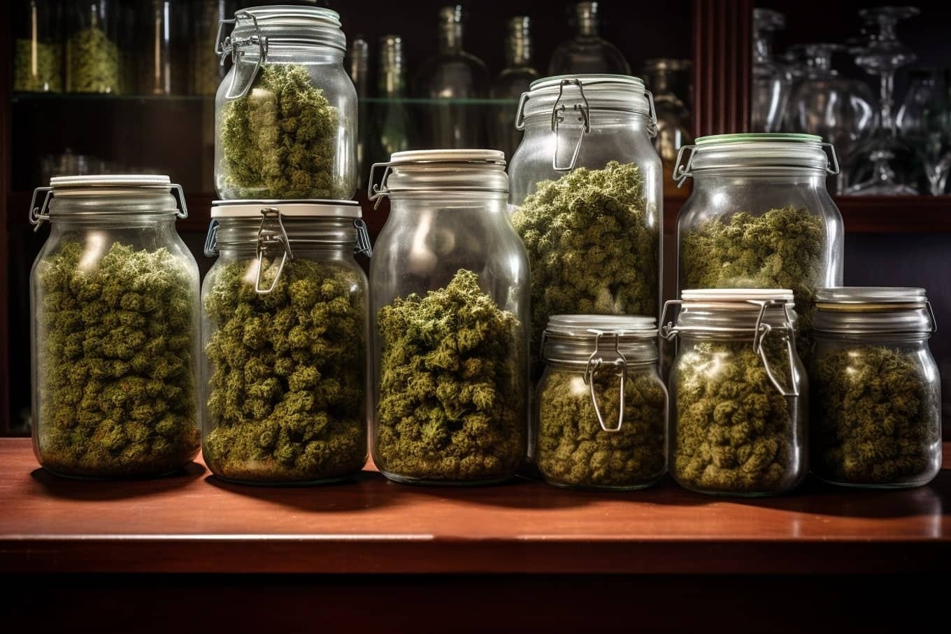 A cannabis plant with different strains of weed